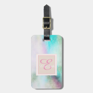 Femininer, farbenfroher Pinselstrich, monogramm-pe Gepäckanhänger