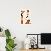 Femininer Fluss | Moderne abstrakte Frauenfiguren- Poster (Heimbüro)