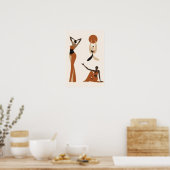 Femininer Fluss | Moderne abstrakte Frauenfiguren- Poster (Küche)