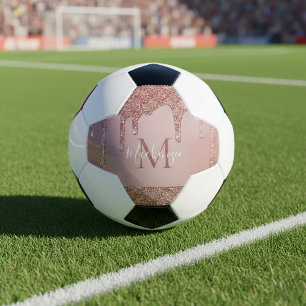 Femininer Glamour Rosen Gold tropfender Glitter Mo Fußball