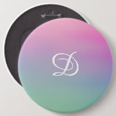 Femininer Gradient rosa einfacher Anfangsbuchstabe Button (Vorne & Hinten)