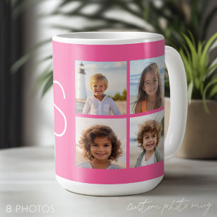 Femininer Instagram-Fotocollage-Monogramm in heiße Kaffeetasse