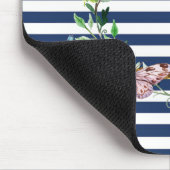Femininer moderner Chic Schmetterlinge Streifen Mousepad (Ecke)