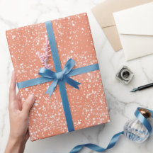 Femininer Pfirsich-Röte Weiß Glitter-Muster