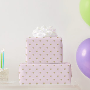Femininer Rosa Gold Glitter Herzen Geburtstag Geschenkpapier