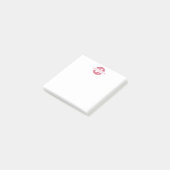 Femininer rosa Kreis Name Geschäftsmonogramm Post-it Klebezettel (angewinkelt)
