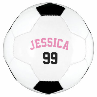 Femininer rosa Name schwarze Zahl Minimalistisch Fußball