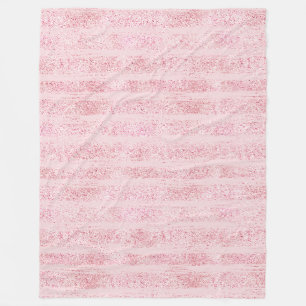 Femininer Rosa Weiß Falsche Glitter Streifen Fleecedecke