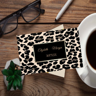 Femininer Trendiger Moderner Eleganter Leopardend Visitenkarte