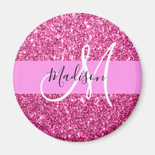Femininer und glamouröser, heißrosa glitzernder Mo Magnet