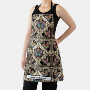 Feminines Art Deco Regenbogen Schmetterling Schürz Schürze