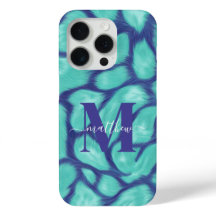 Feminines Blau & Türkis Leopard Tierdruck Custom