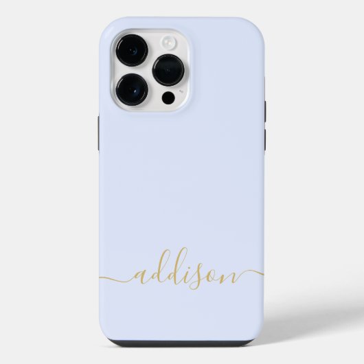 Feminines blaues Monogramm moderne Schrift persona iPhone Hülle (Rückseite)