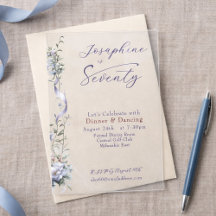 Feminines Dusty Blue Wildblume 70. Geburtstag
