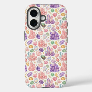 Feminines Edelstein-Nahtlosmuster iPhone 16 Hülle