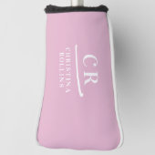 Feminines elegantes rosa personalisiertes Monogram Golf Headcover (Rotieren 90)