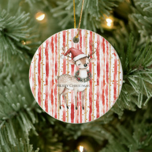 Feminines goldenes glitzerndes rosa Streifen Punkt Keramik Ornament