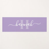 Feminines großes Monogramm Schrift Yogamatte (Vorderseite (Horizontal))