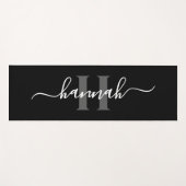 Feminines großes Monogramm Schrift Yogamatte (Vorderseite (Horizontal))