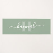 Feminines großes Monogramm-Skript Yogamatte (Vorderseite (Horizontal))