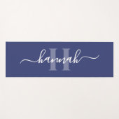 Feminines großes Monogramm-Skript Yogamatte (Vorderseite (Horizontal))