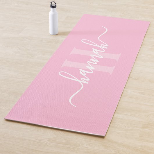 Feminines großes Monogramm-Skript Yogamatte