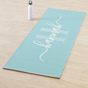 Feminines großes Monogramm-Skript Yogamatte