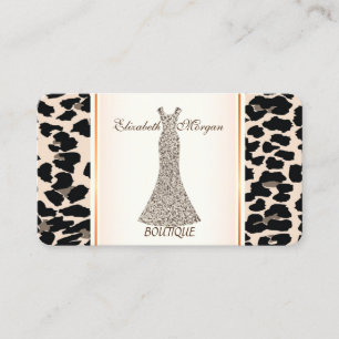 Feminines modernes elegantes Kleid, Leopardenmuste Visitenkarte