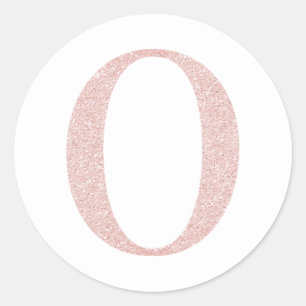Feminines Monogramm O in Rosa Gold Glitter Runder Aufkleber