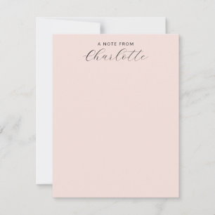 Feminines Monogramm-Skript Kalligrafie Rosé Mitteilungskarte