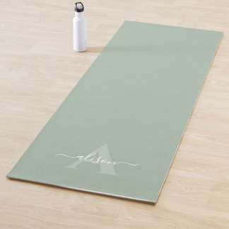 Feminines Monogramm-Skript Kalligrafie Yogamatte