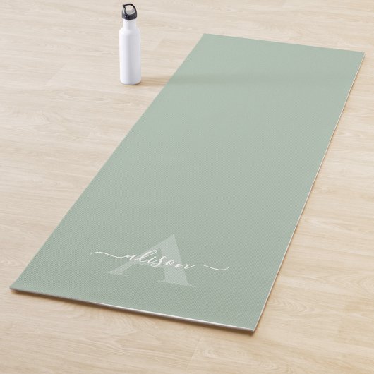 Feminines Monogramm-Skript Kalligrafie Yogamatte