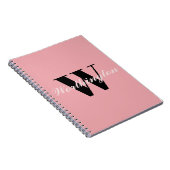 Feminines Monogramm und Name rosa errötend rot Notizblock (Rechte Seite)