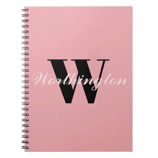 Feminines Monogramm und Name rosa errötend rot Notizblock (Vorderseite)
