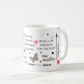 Feminines Motivationszitat-Design Kaffeetasse (VorderseiteRechts)