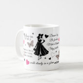 Feminines Motivationszitat-Design Kaffeetasse (Vorderseite Links)