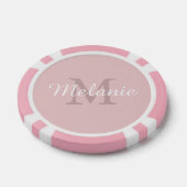 Feminines Pink benutzerdefiniertes Monogramm Name  Pokerchips (Einzeln)