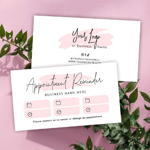 Feminines Rosa-Aquarell-Wimpern-Schönheitssalon-Sp Terminkarte