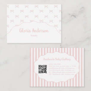 Feminines Rosa Bogenstreifenmuster Visitenkarte