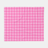Feminines Rosa Büffel-Karo Fleecedecke (Vorderseite (Horizontal))
