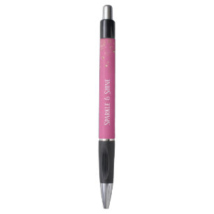 Feminines Rosa Gold Glitzer Konfetti Kugelschreiber