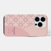 Feminines rosa Logo oder QR-Code geometrisches Mus iPhone Hülle (Rückseite (Horizontal))