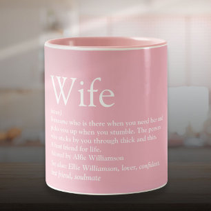 Feminines Rosa modernes typografisches Spaß-Ehefra Zweifarbige Tasse
