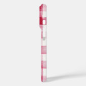 Feminines Rosa-Weiß-Kariert-Gestreift Case-Mate iPhone Hülle (Rückseite / Links)