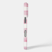 Feminines Rosa-Weiß-Kariert-Gestreift Case-Mate iPhone Hülle (Rückseite / Rechts)