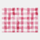 Feminines Rosa Weiß Kariert Streifen Junggesellinn Geschenkpapier Set (Vorderseite 3)