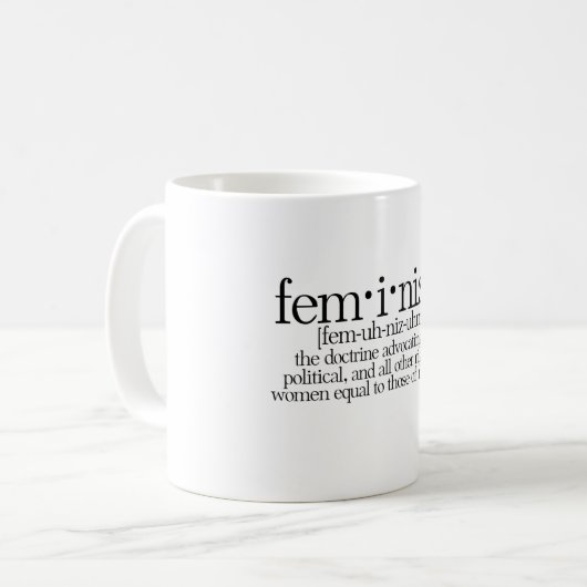 Feminismus definiert kaffeetasse (Vorderseite Links)