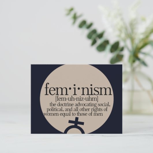 Feminismus definiert postkarte (Stehend Vorderseite)