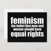 Feminismus Definition der Gleichberechtigung von F Postkarte (Vorne/Hinten)