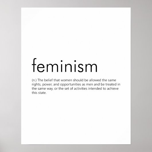 Feminismus (Definition) - Feministisches Wort Poster (Vorne)
